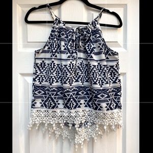 No Boundaries - Aztec/Boho/Tribal print crop tank